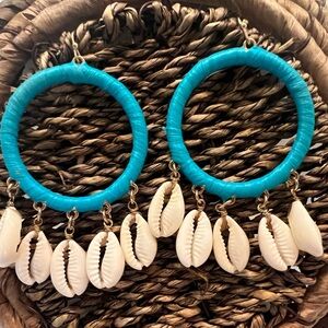 Turquoise Boho Shell Pierced Earrings